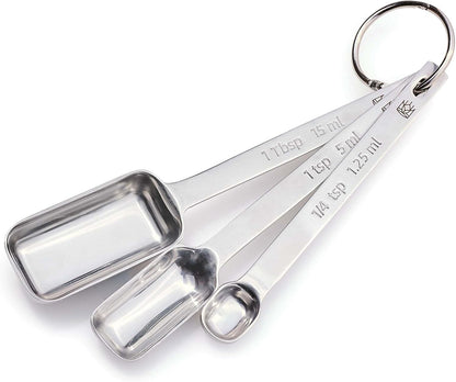 Baking Company Spice Measuring Spoons, 18/8 Stainless Steel, 7-Piece Set, Precision Measures, For Baking And Cooking