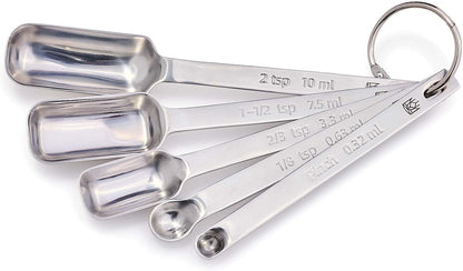 Baking Company Spice Measuring Spoons, 18/8 Stainless Steel, 7-Piece Set, Precision Measures, For Baking And Cooking