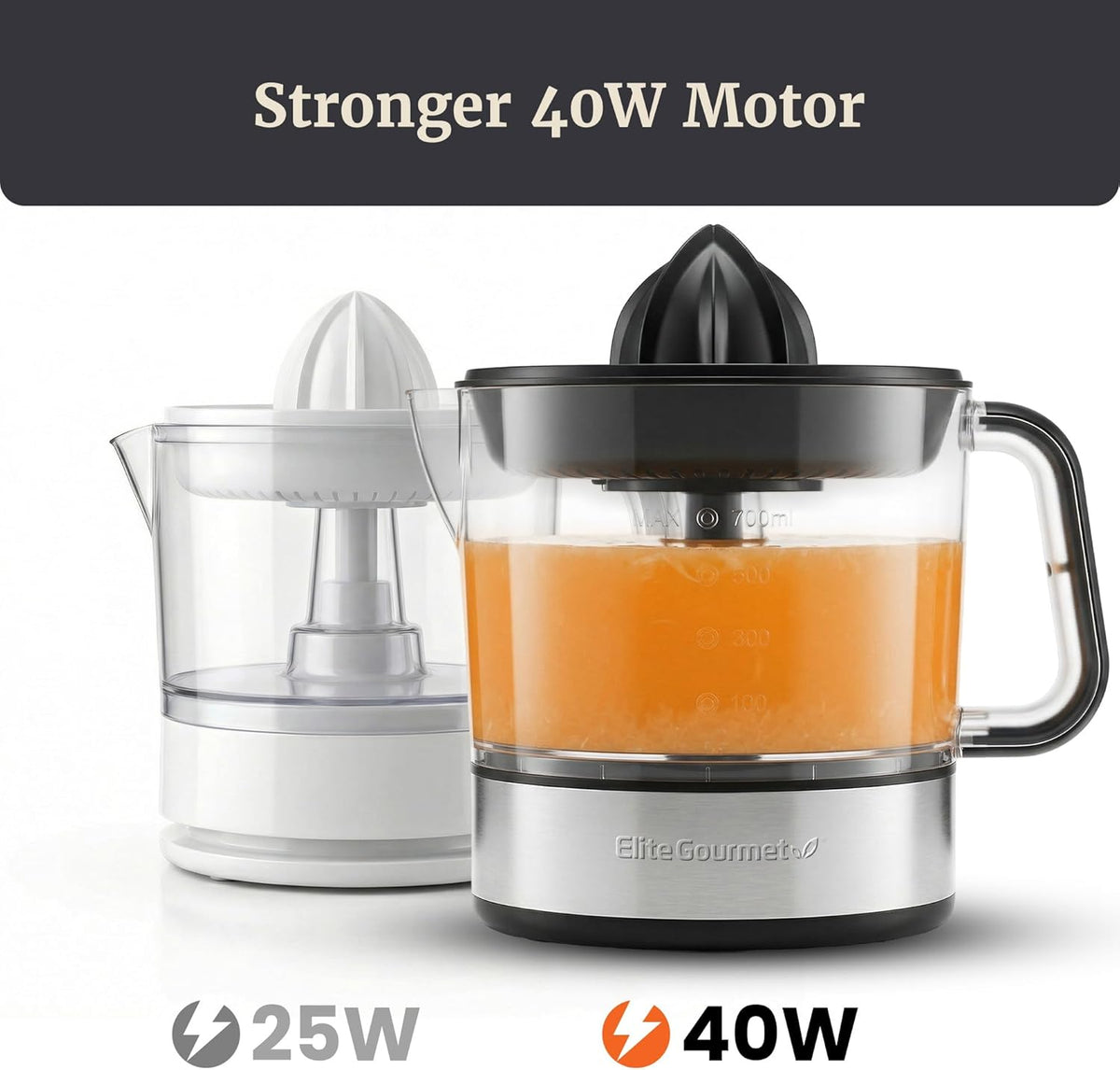ETS623 Electric Citrus Juicer, 24 oz, Black/Stainless Steel