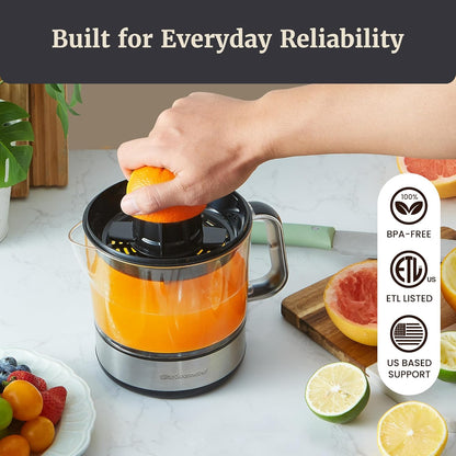 ETS623 Electric Citrus Juicer, 24 oz, Black/Stainless Steel