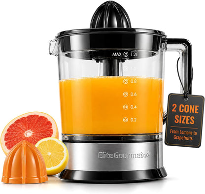 ETS623 Electric Citrus Juicer, 24 oz, Black/Stainless Steel