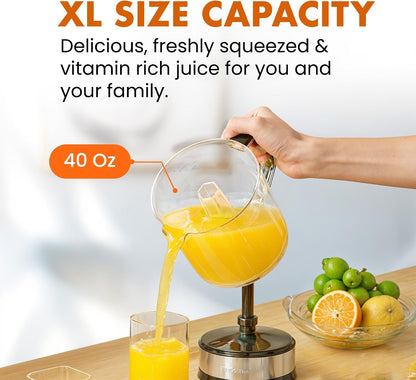 ETS623 Electric Citrus Juicer, 24 oz, Black/Stainless Steel