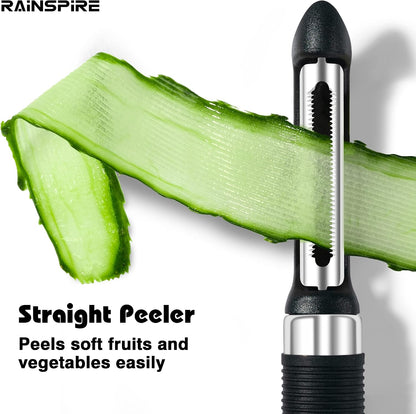 3-Piece Peeler Set, Premium Swivel Vegetable Peeler, Kitchen Gadgets Apple Peeler Potato Peeler Veggie Peeler Fruit Peeler, Dishwasher Safe Kitchen Accessories, Black