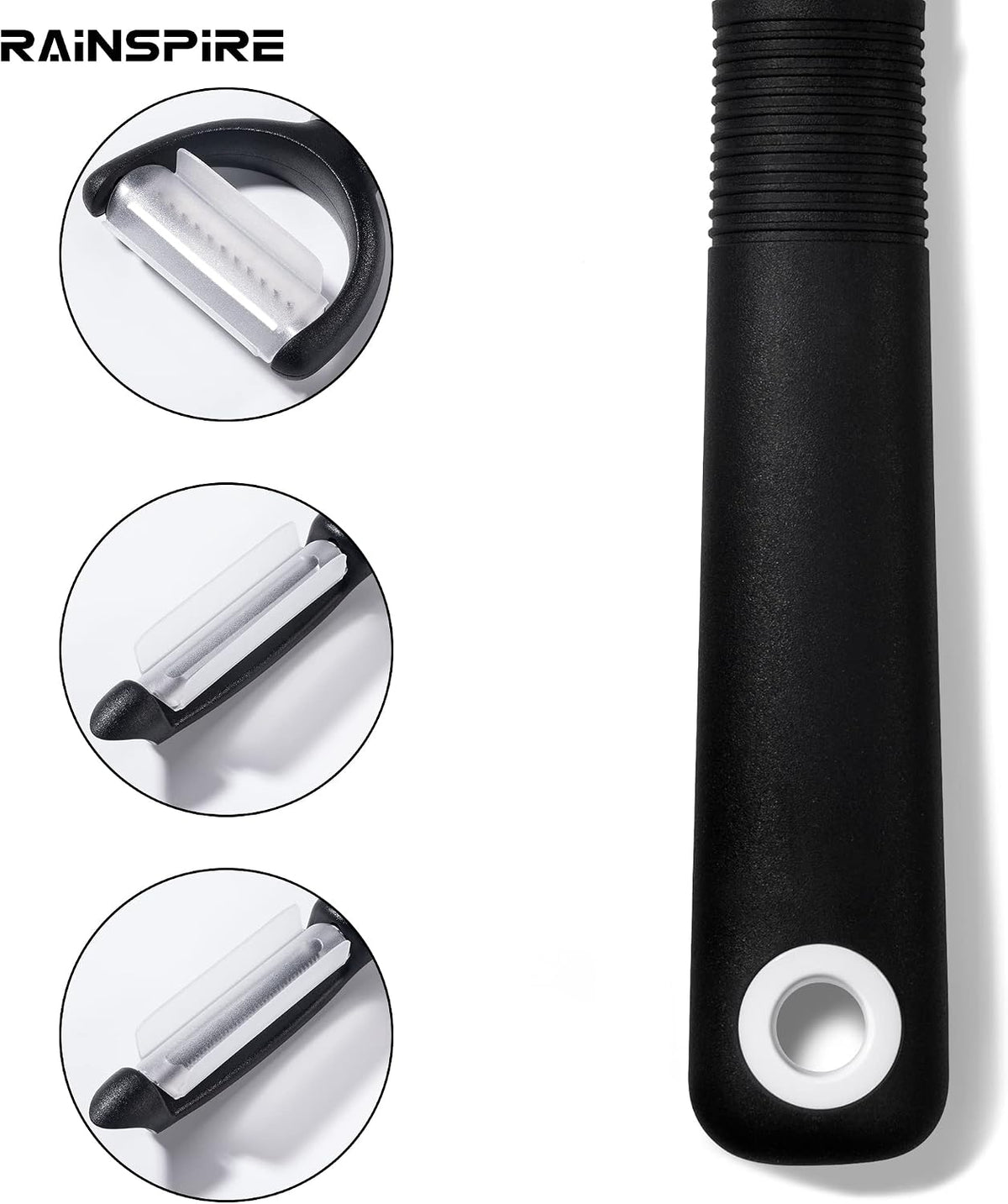 3-Piece Peeler Set, Premium Swivel Vegetable Peeler, Kitchen Gadgets Apple Peeler Potato Peeler Veggie Peeler Fruit Peeler, Dishwasher Safe Kitchen Accessories, Black