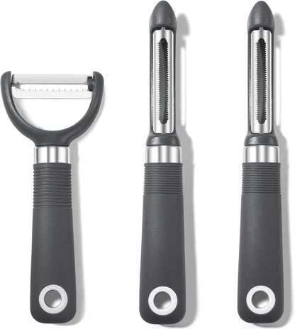 3-Piece Peeler Set, Premium Swivel Vegetable Peeler, Kitchen Gadgets Apple Peeler Potato Peeler Veggie Peeler Fruit Peeler, Dishwasher Safe Kitchen Accessories, Black