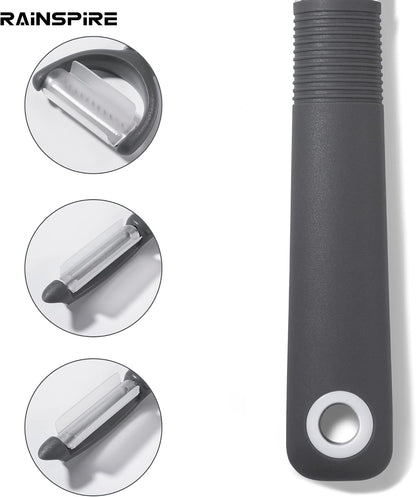 3-Piece Peeler Set, Premium Swivel Vegetable Peeler, Kitchen Gadgets Apple Peeler Potato Peeler Veggie Peeler Fruit Peeler, Dishwasher Safe Kitchen Accessories, Black
