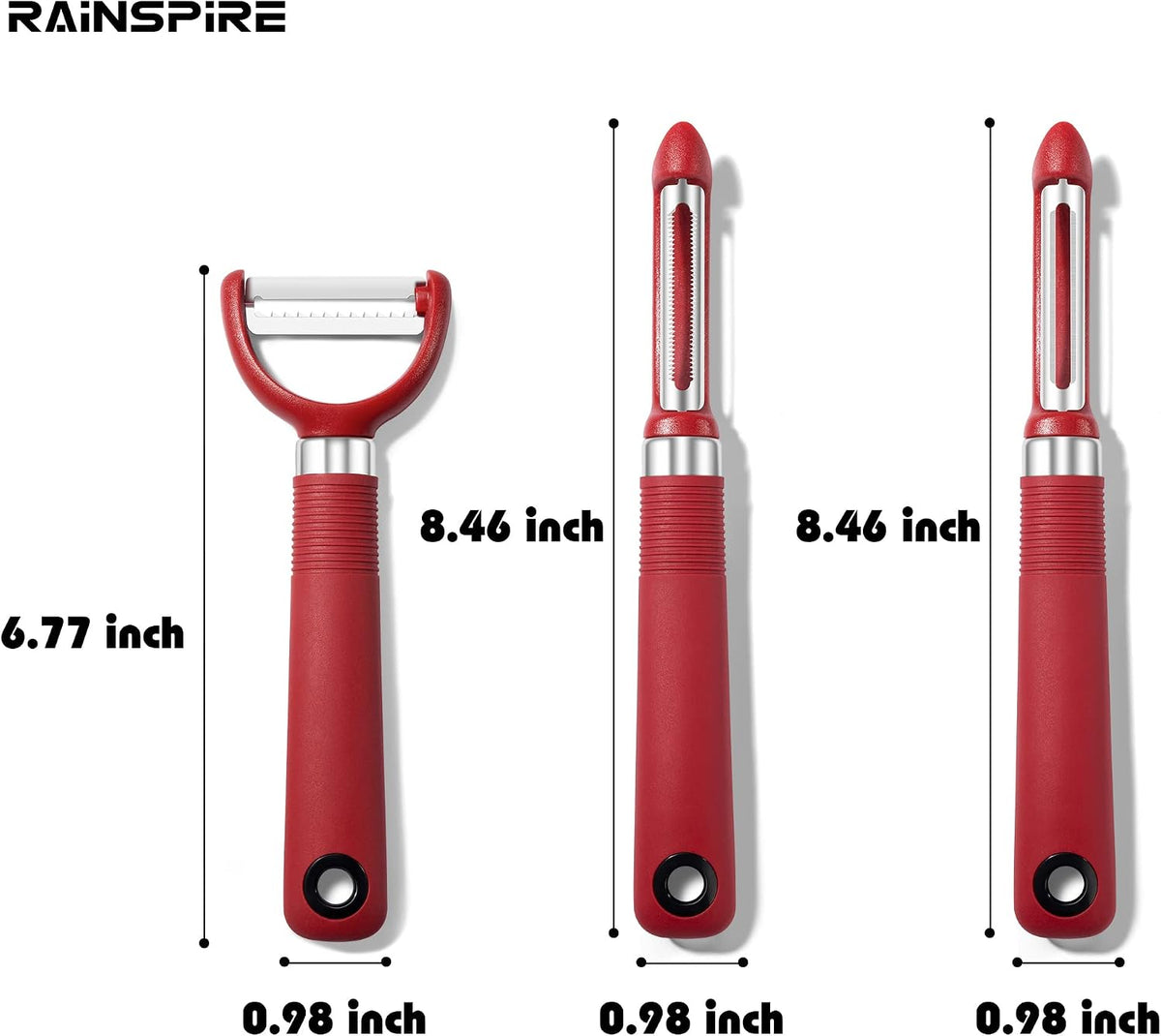 3-Piece Peeler Set, Premium Swivel Vegetable Peeler, Kitchen Gadgets Apple Peeler Potato Peeler Veggie Peeler Fruit Peeler, Dishwasher Safe Kitchen Accessories, Black