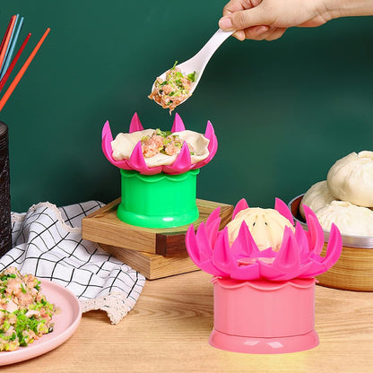 Large 2.36" Baozi Maker, Plastic Baozi Dumpling Molds, Bun Making Mould DIY Pastry Pie Steamed Stuffed Bun Tool, Bao Bun Moulds, Meat Bun Press Making -for Chinese Baozi, Steamed Bun - Pink