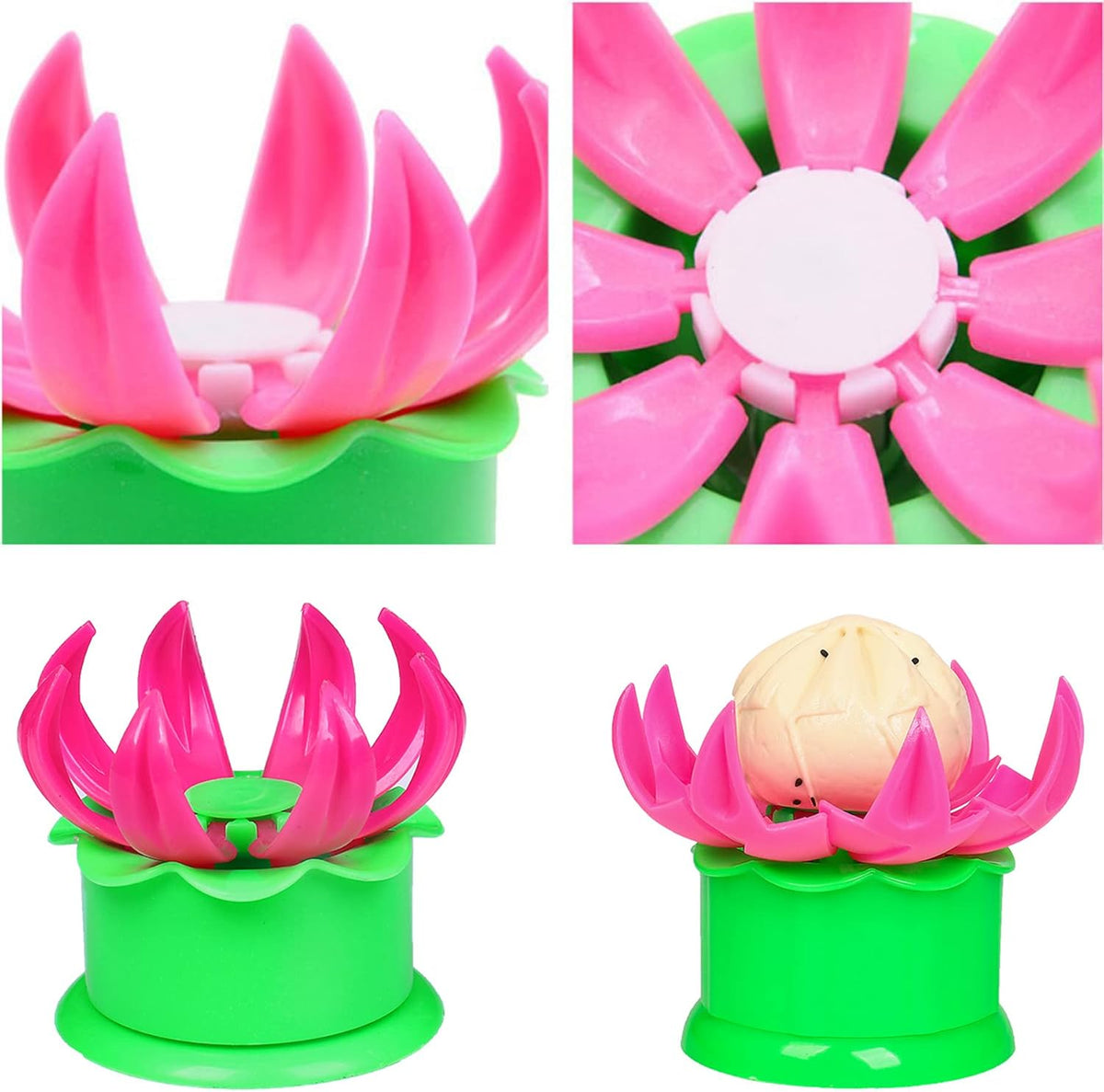 Large 2.36" Baozi Maker, Plastic Baozi Dumpling Molds, Bun Making Mould DIY Pastry Pie Steamed Stuffed Bun Tool, Bao Bun Moulds, Meat Bun Press Making -for Chinese Baozi, Steamed Bun - Pink