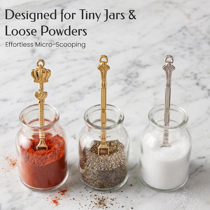 8 Pcs Mini Spoons & Tiny Metal Shovels for Home Kitchen, Small Scoops for Spices, Powders & Coffee, Mini Shovel Charms for DIY Crafts & Keychain Accessories