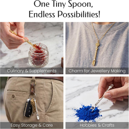 8 Pcs Mini Spoons & Tiny Metal Shovels for Home Kitchen, Small Scoops for Spices, Powders & Coffee, Mini Shovel Charms for DIY Crafts & Keychain Accessories