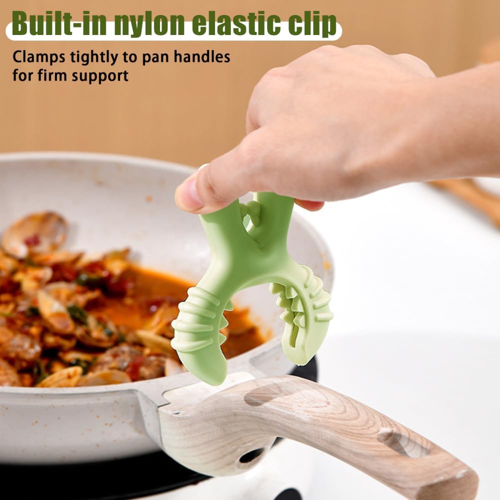 Spoon Rest, 2PCS Crab Silicone Pot Clip Rests, Steam Releaser, Anti Scalding Spatula Holders for Chopstick Saucepan Lid Kitchen Utensil