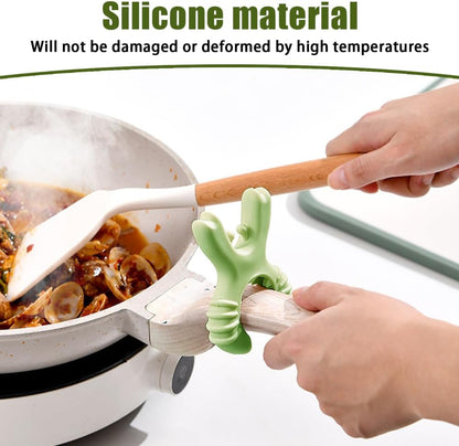 Spoon Rest, 2PCS Crab Silicone Pot Clip Rests, Steam Releaser, Anti Scalding Spatula Holders for Chopstick Saucepan Lid Kitchen Utensil