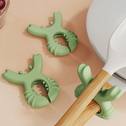 Spoon Rest, 2PCS Crab Silicone Pot Clip Rests, Steam Releaser, Anti Scalding Spatula Holders for Chopstick Saucepan Lid Kitchen Utensil