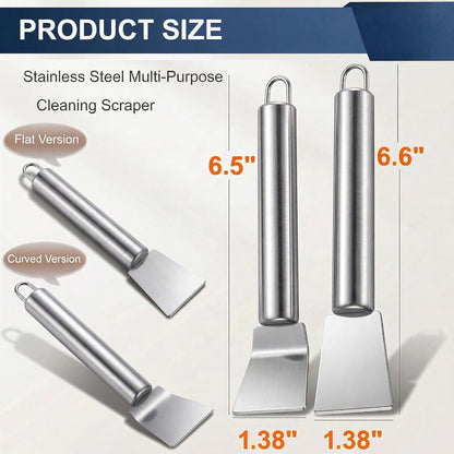 2PCS Stainless Steel Scrapers, Multi-Purpose Cleaning Tool for Home