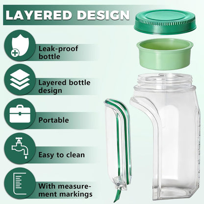 Salad Jar Container with Side Opening, Portable Leak-Proof Meal Prep Box