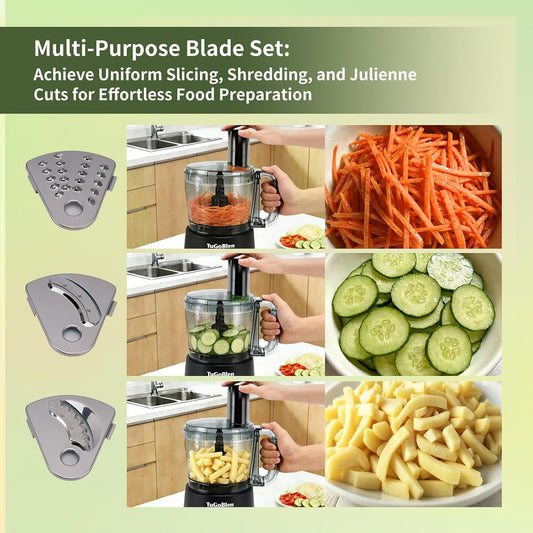 10 Cup Food Processor, Glass Blender and Grinder,5 Food Blades