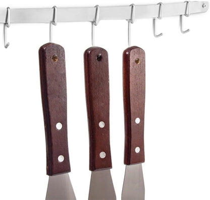 Offset Cake Icing Spatula Set of 3 Professional Stainless Steel Decorating Frosting Spatulas (4"-6"-8" Flexible Resistant Blade) Angled with Wooden Handle