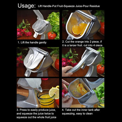Stainless Steel Manual Fruit Juicer,Multifunction Mini Lemon Squeezer Juicer Citrus Manual Juicer Press,Easy, Juicer Extractor Tool for Lemon Orange Citrus Vegetable
