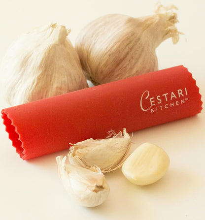 Silicone Garlic Peeler Roller Tube – Effortless Garlic Skin Remover | BPA-Free, Odor-Resistant, Dishwasher Safe Fast, Mess-Free Prep Kitchen Tool – Red, for Home Cooks and Chefs