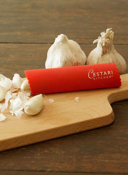 Silicone Garlic Peeler Roller Tube – Effortless Garlic Skin Remover | BPA-Free, Odor-Resistant, Dishwasher Safe Fast, Mess-Free Prep Kitchen Tool – Red, for Home Cooks and Chefs