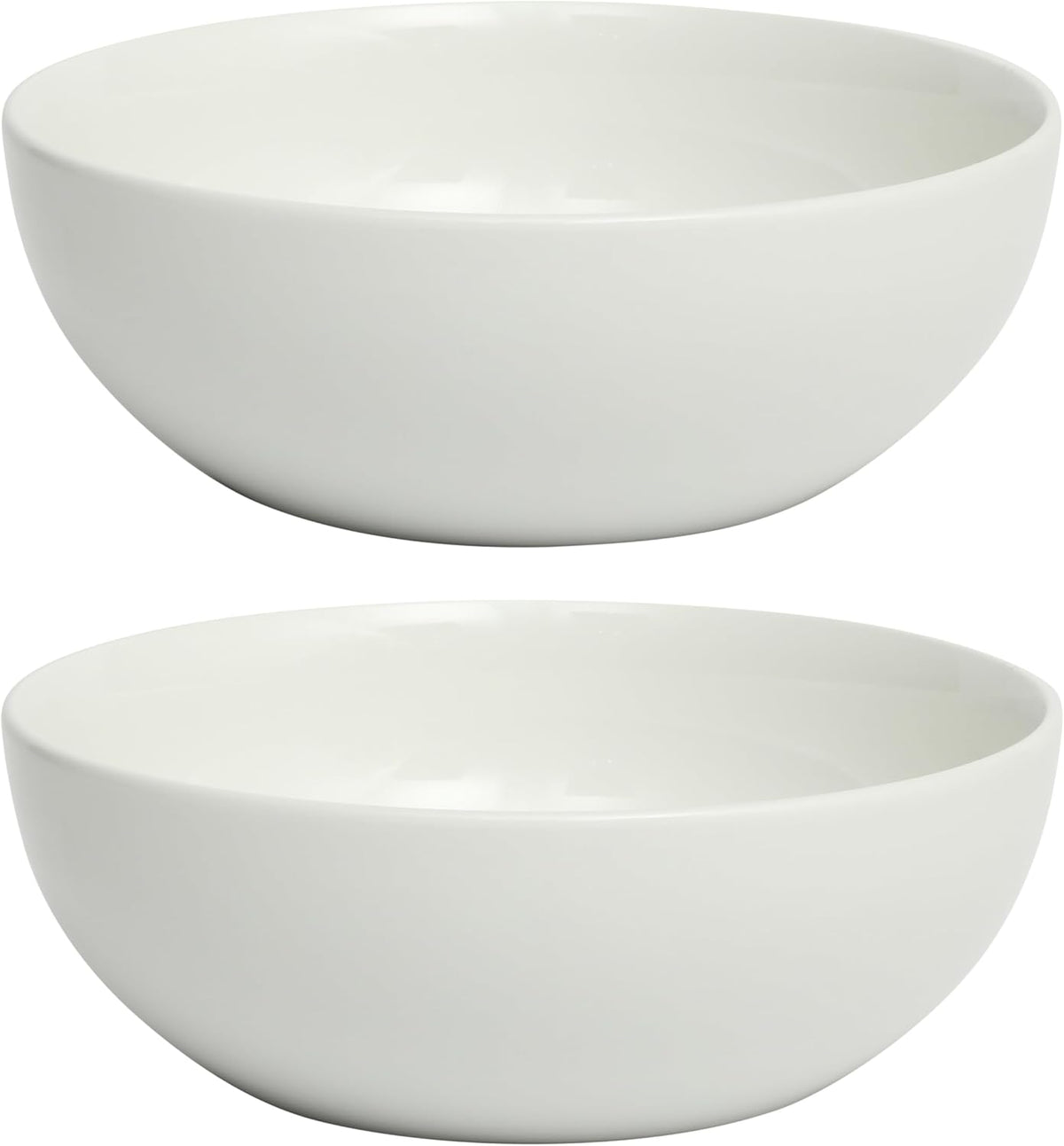 Gibson Home Extra Large Serving Bowls Set of 2-100 oz 10-Inch White Porcelain Salad Bowl Set, Stackable Ceramic Kitchen Bowls, Dishwasher & Microwave Safe