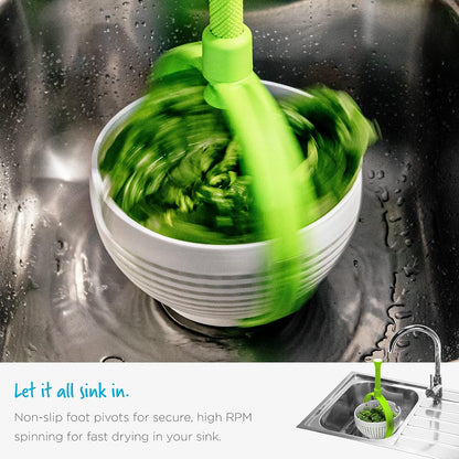 Spina 2-in-1 Collapsible Salad Spinner & Colander | Compact storage, in-sink salad washer and strainer, 12 cup capacity, cleans fruit, vegetables and berries, drains pasta