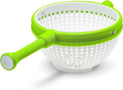 Spina 2-in-1 Collapsible Salad Spinner & Colander | Compact storage, in-sink salad washer and strainer, 12 cup capacity, cleans fruit, vegetables and berries, drains pasta