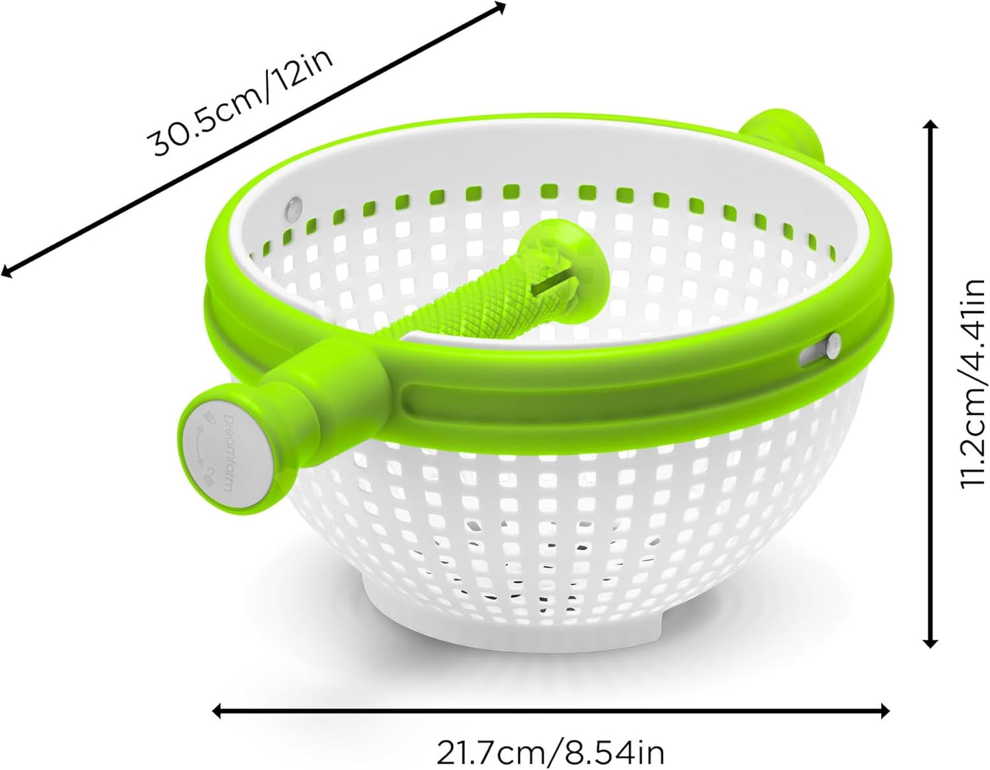 Spina 2-in-1 Collapsible Salad Spinner & Colander | Compact storage, in-sink salad washer and strainer, 12 cup capacity, cleans fruit, vegetables and berries, drains pasta