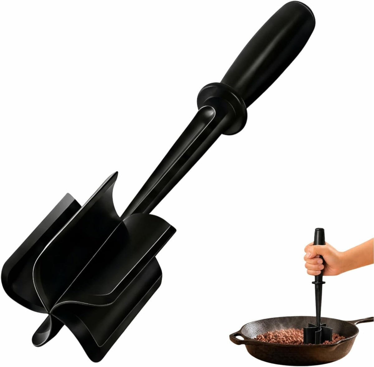 Meat Chopper, 5 Blades Heat Resistant Meat Masher for Ground Beef
