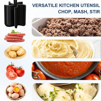 Meat Chopper, 5 Blades Heat Resistant Meat Masher for Ground Beef