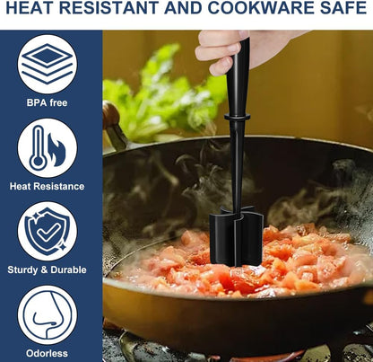 Meat Chopper, 5 Blades Heat Resistant Meat Masher for Ground Beef
