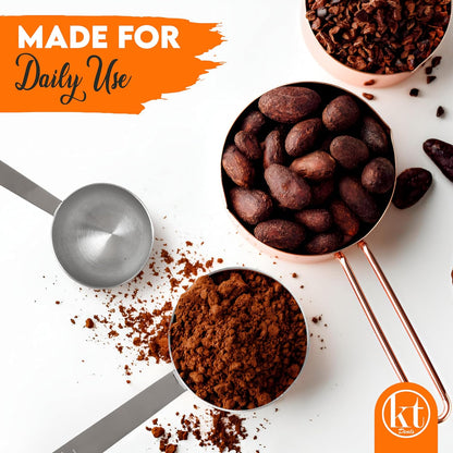 Coffee Scoop Set - 1 & 2 Tablespoon Coffee Scoop for Ground Coffee Stainless Steel 1 tbsp (15ml) & 2 tbsp (30ml) Scooper Long Handle Coffee Measuring Spoon Scoops