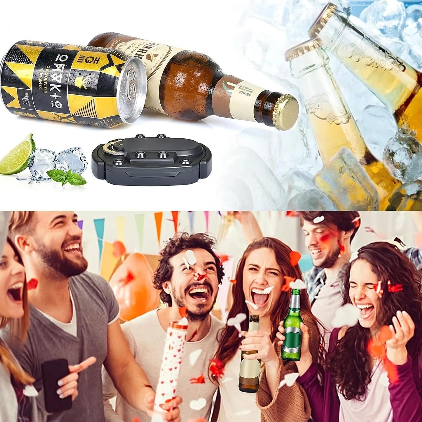 Can Top Cutter Remover with 2 Silicone Guards Bottle Opener – Safe Top Lid Opener for Beer Soda Cans, DIY Plant Pot Storage Container