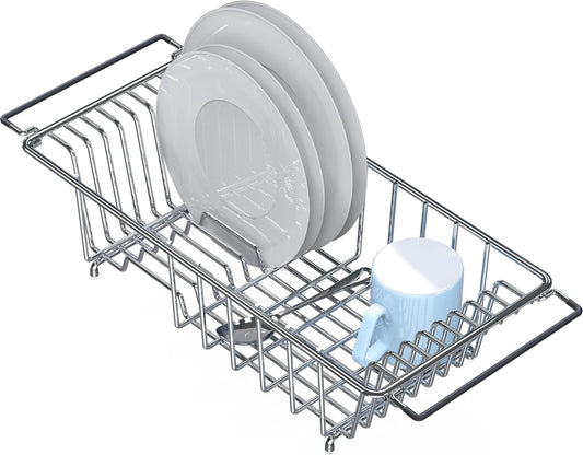 Stainless Over Sink Counter Top Dish Drainer Drying Rack
