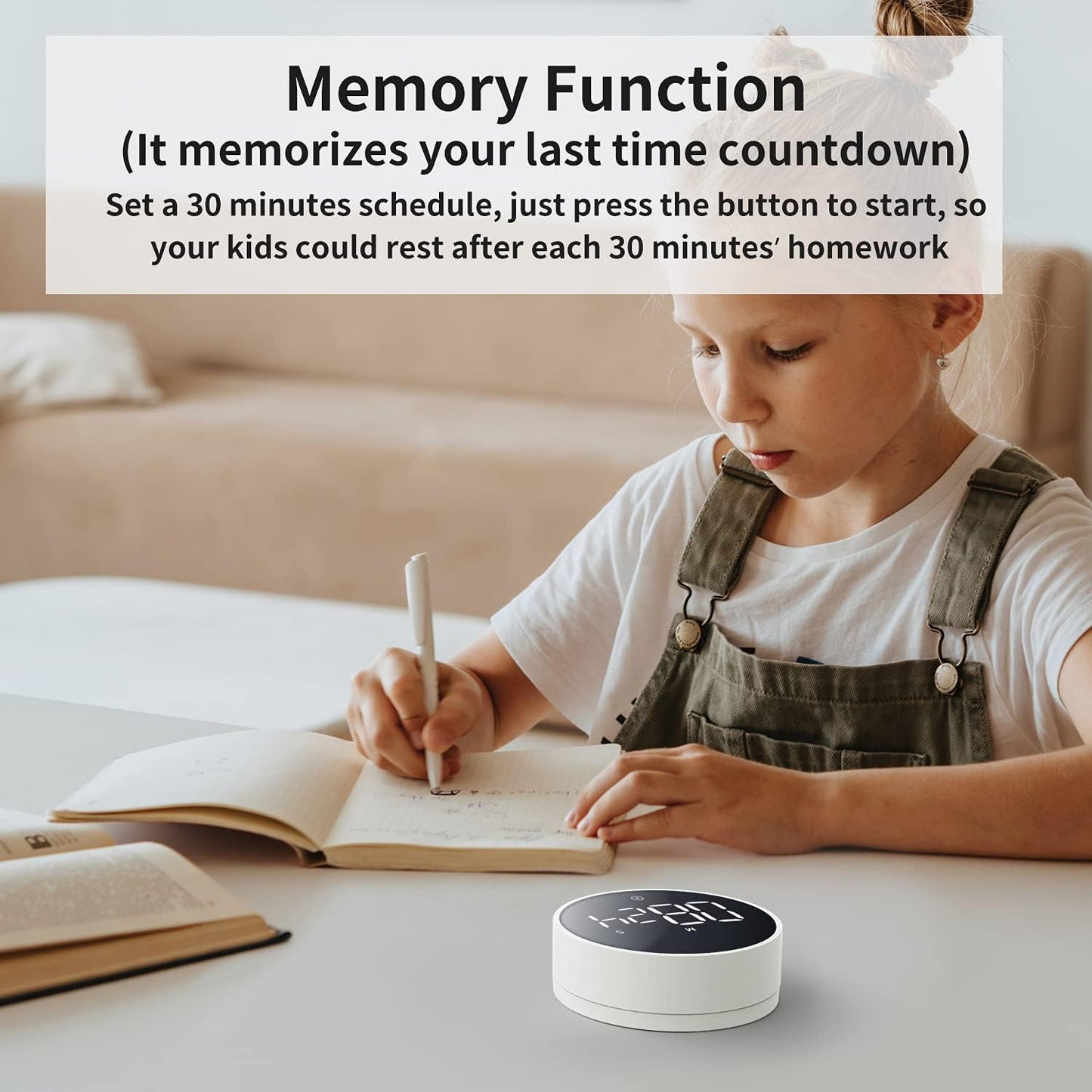 Digital Magnetic Kitchen Timer & Stopwatch with LED Display, Space Gray | Up to 99:55 Countdown & Count Up , Easy Twist Control, Adjustable Volume & Brightness, Magnetic Back, Battery Powered