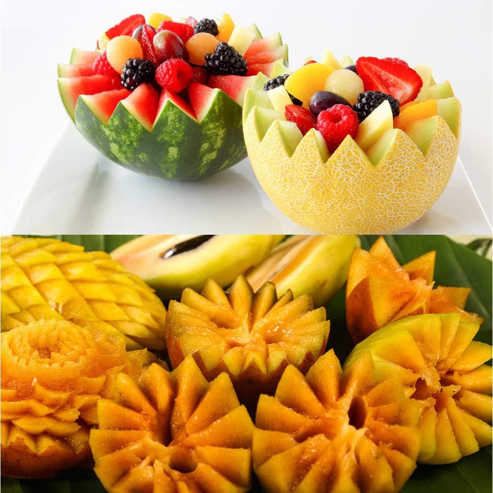 2PCS Fruit Baller Spoon, Stainless Steel Fruit Ball Maker & Fruit Carving Cuter, DIY Watermelon Cantaloupe Ice Cream Tool, Make Different Designs & Shapes for Party Decoration, Silver, 20cm/7.87inch