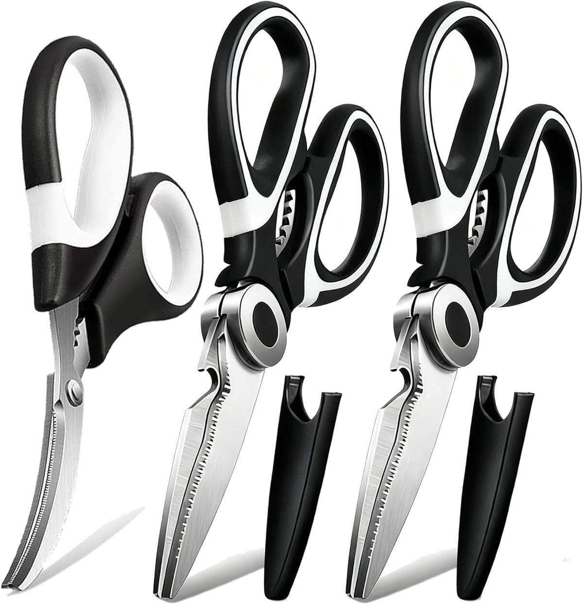 3 Pack Kitchen Scissors & Seafood Scissors Set, Sharp Kitchen Shears