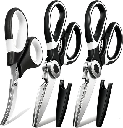 3 Pack Kitchen Scissors & Seafood Scissors Set, Sharp Kitchen Shears