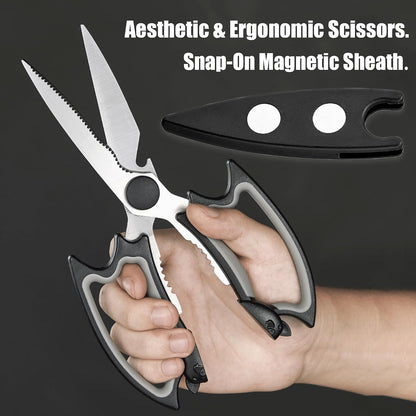 3 Pack Kitchen Scissors & Seafood Scissors Set, Sharp Kitchen Shears
