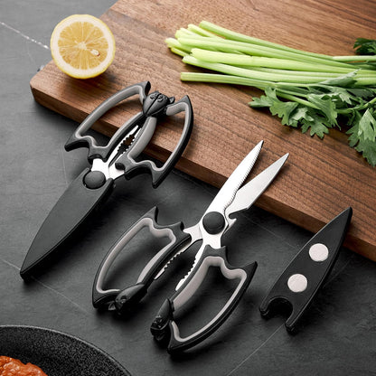 3 Pack Kitchen Scissors & Seafood Scissors Set, Sharp Kitchen Shears