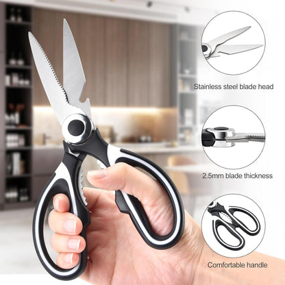3 Pack Kitchen Scissors & Seafood Scissors Set, Sharp Kitchen Shears