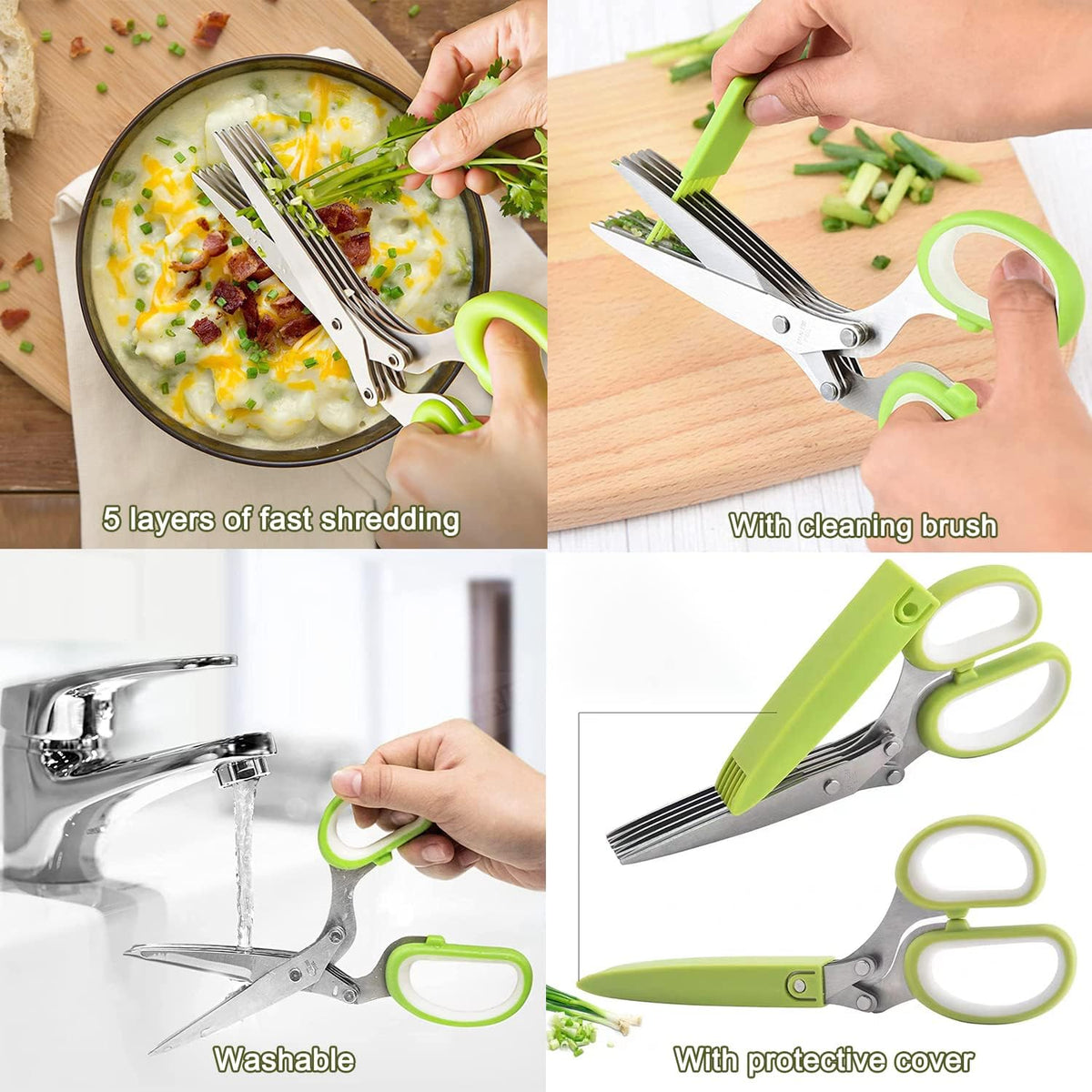 3 Pack Kitchen Scissors & Seafood Scissors Set, Sharp Kitchen Shears