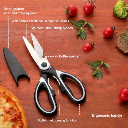 3 Pack Kitchen Scissors & Seafood Scissors Set, Sharp Kitchen Shears