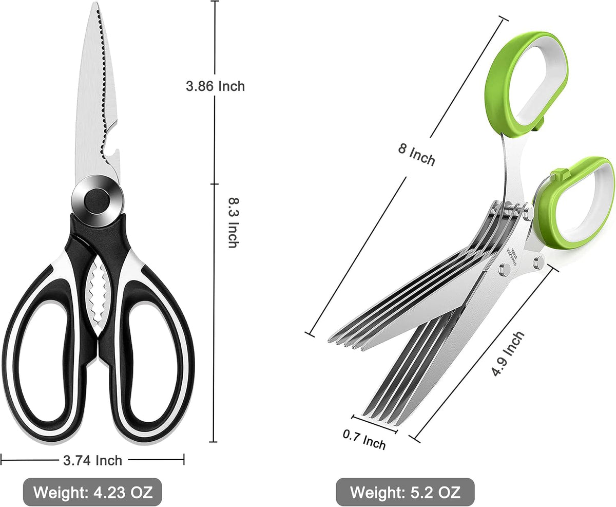 3 Pack Kitchen Scissors & Seafood Scissors Set, Sharp Kitchen Shears
