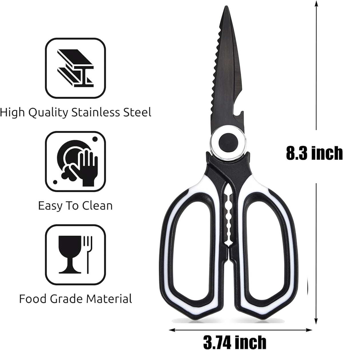 3 Pack Kitchen Scissors & Seafood Scissors Set, Sharp Kitchen Shears