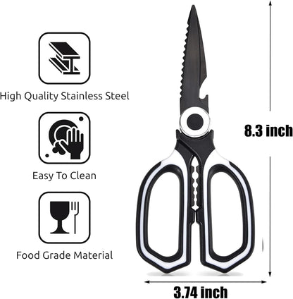 3 Pack Kitchen Scissors & Seafood Scissors Set, Sharp Kitchen Shears