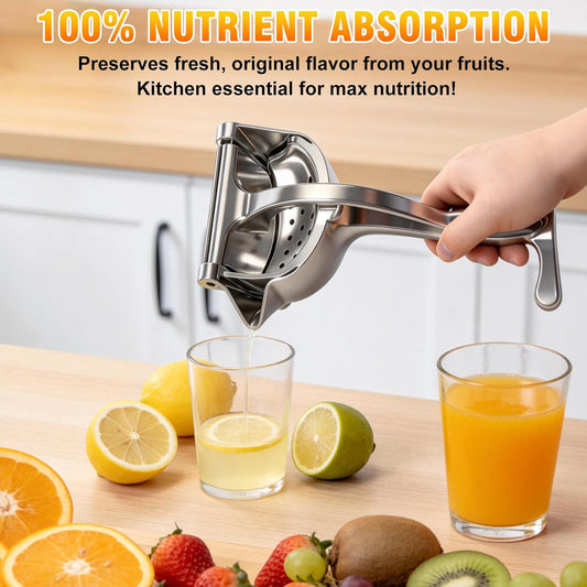Heavy Duty Manual Fruit Juicer Press, 2026 Upgrade Lemon Juicer Hand Press with Large Capacity, Ergonomic Grip, Detachable Aluminum Alloy Juice Extractor, Orange Citrus Pomegranate Grapefruit
