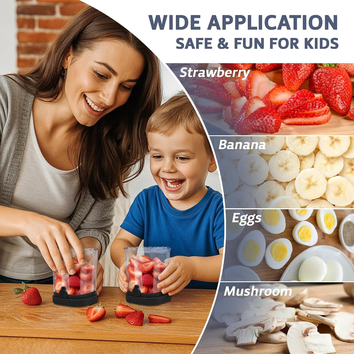 Strawberry Slicer Cup with Push Plate, Fruit Cutter Kitchen Gadget for Egg, Kiwi, Banana, Cucumber, Easy Fruit & Vegetable Slicer, Strawberry Cutter Tool for Quick Safe Cutting (Black)