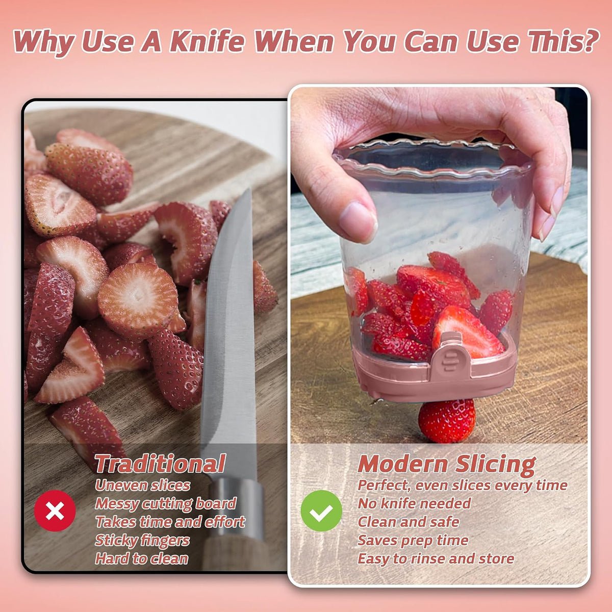 Strawberry Slicer Cup with Push Plate, Fruit Cutter Kitchen Gadget for Egg, Kiwi, Banana, Cucumber, Easy Fruit & Vegetable Slicer, Strawberry Cutter Tool for Quick Safe Cutting (Black)